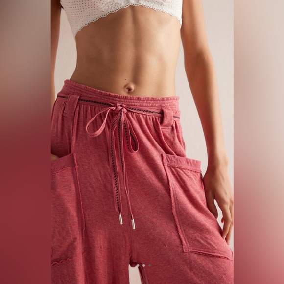 NWT Free People Intimately XS Wait A Minute Barrel Pants in Slate Rose 🌹 Combo - Picture 3 of 6